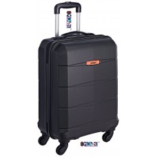 OkaeYa Safari Polycarbonate 56 Ltrs Black Hardsided Carry On (REGLOSS ANTISCRATCH 4W 55 BLACK)